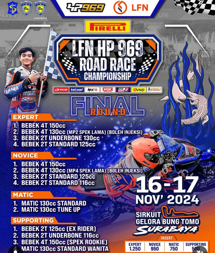 Gelora Bung Tomo, Surabaya, bersiap menjadi tuan rumah untuk putaran final "LFN HP 969 Road Race Championship