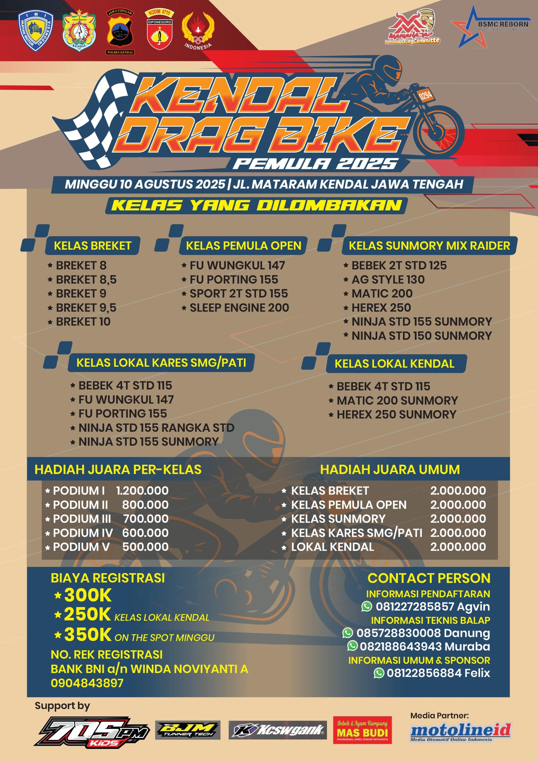 Kendal Drag Bike Pemula 2025